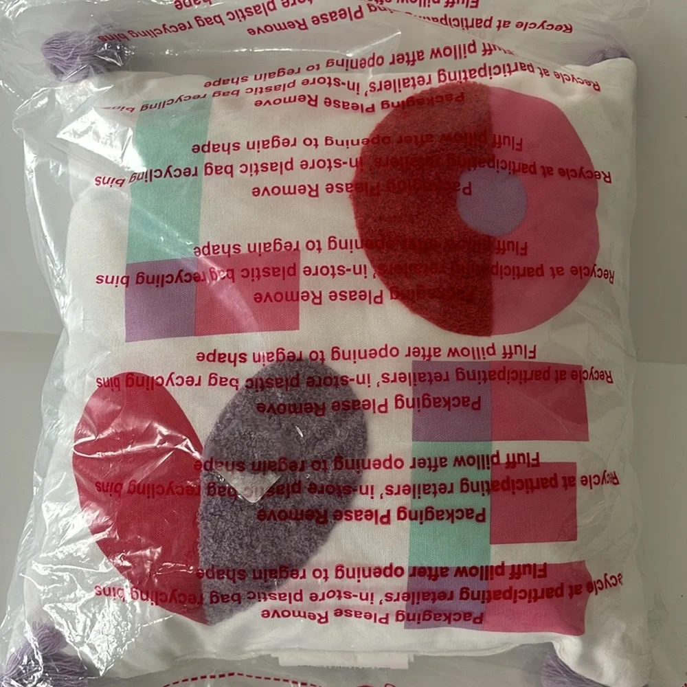 Spritz “Love” Square Pillow with Corner Tassels